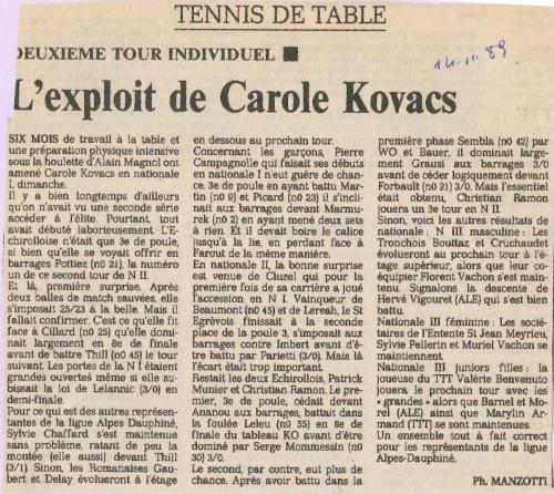 L'exploit de Carole Kovacs
